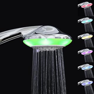 Duschkopf LED 7 Farben, Multifunktions-Handbrause Dusche LED, 12.5CM Handbrause Duschkopf mit LED…